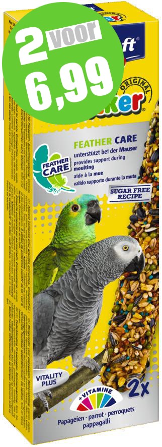 Vitakraft feather care-kräcker papegaai 2in1