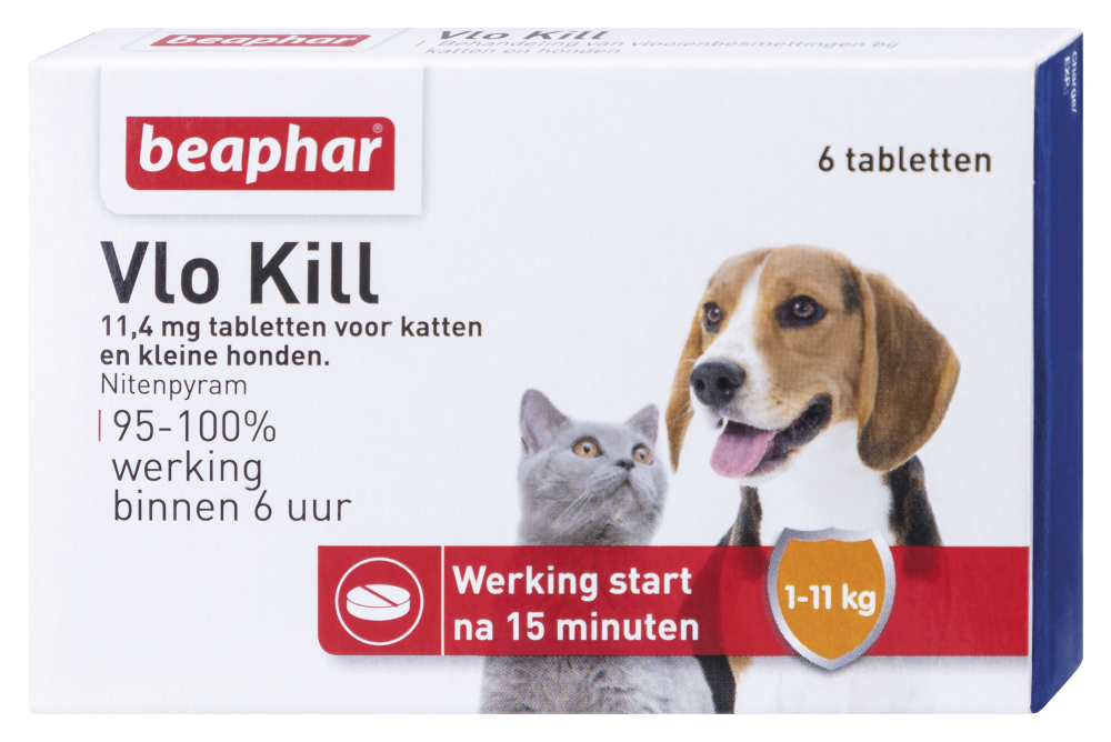 Beaphar Vlo Kill+ kat & hond tot 11 kilo (6 stuks)