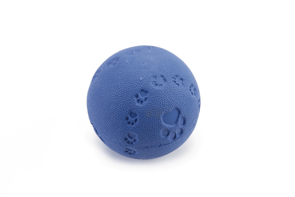 Beeztees Rubber Bal+Pieper Blw 7,5 cm