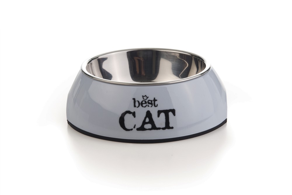 Beeztees Best Cat Eetbak Rond Grijs 14x4,5 cm