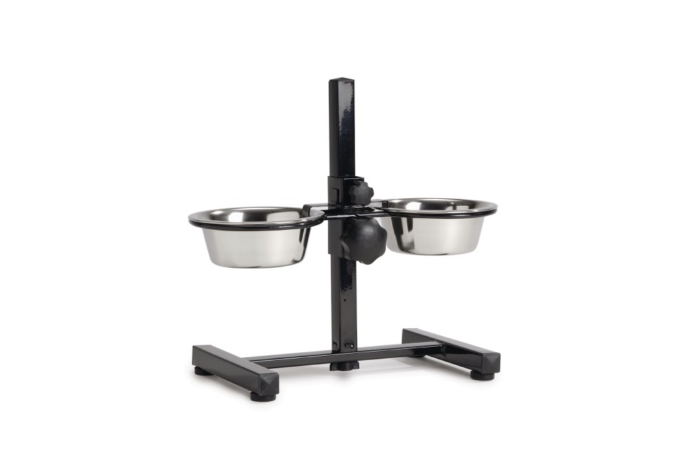 Beeztees Hondenstand. Met 2 RVS Bakken 16 cm Zwart