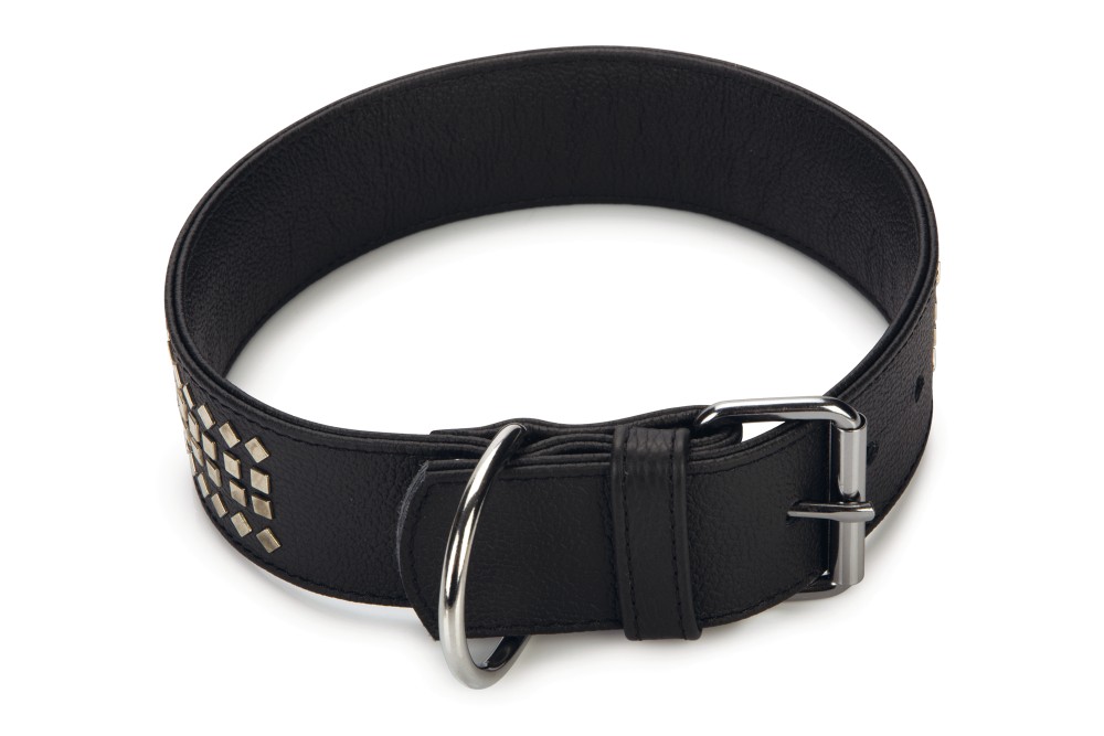 Beeztees Leren Halsband Vintage Zwart