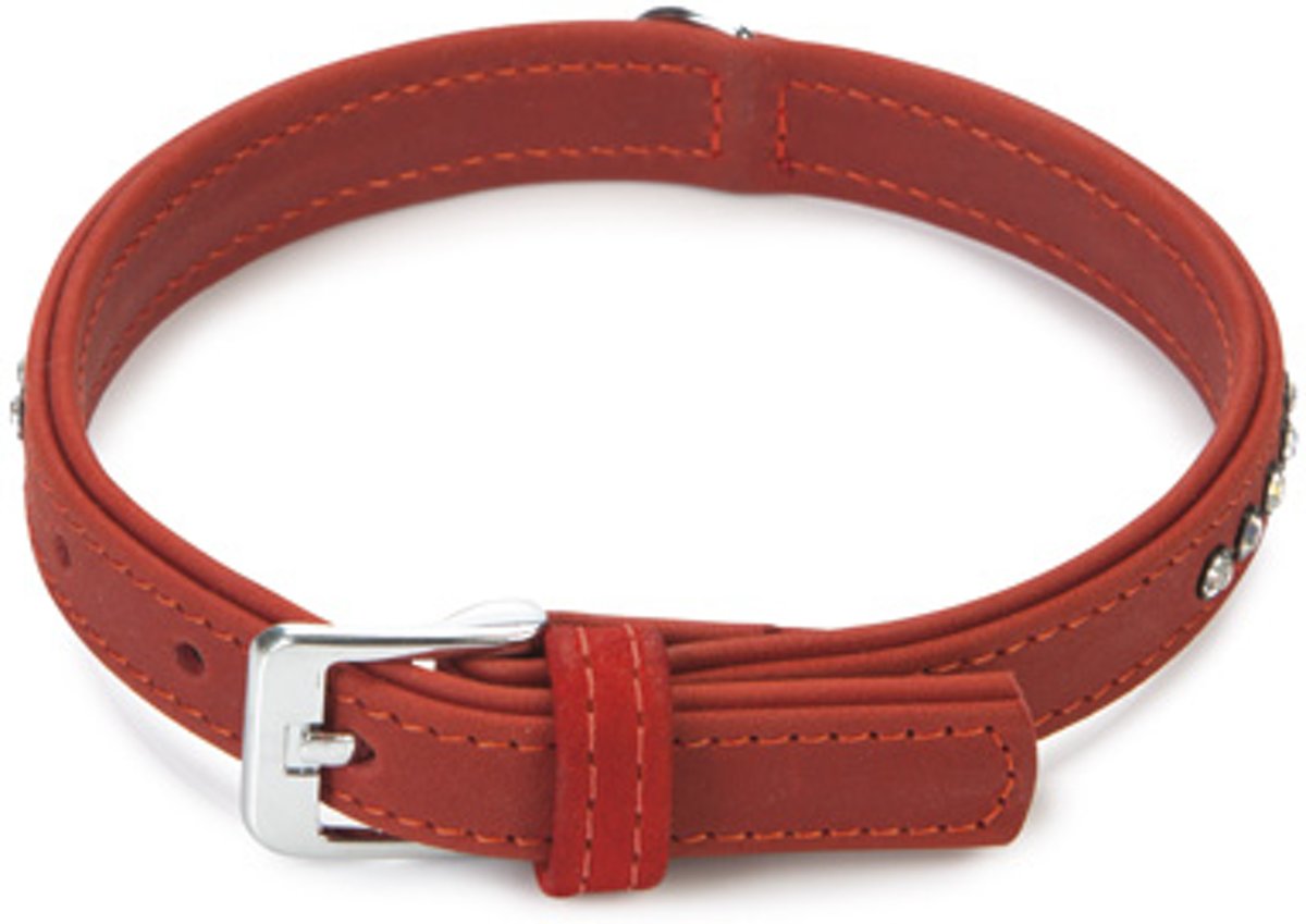 Beeztees Leren Halsband Buffalo Rood