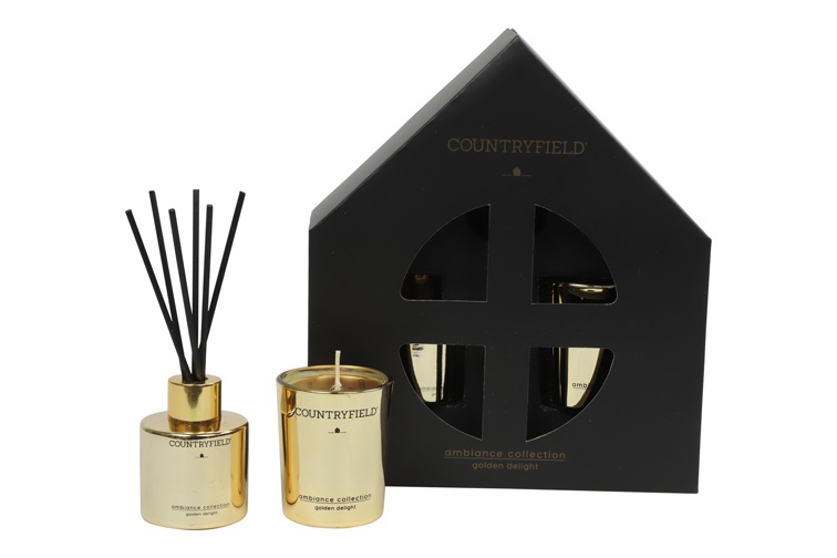 Countryfield Golden Delight Gift Box Geurstokje & Kaars Xs Goud