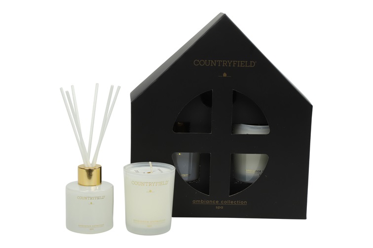 Countryfield Spa Gift Box Geurstokje & Kaars Xs Wit