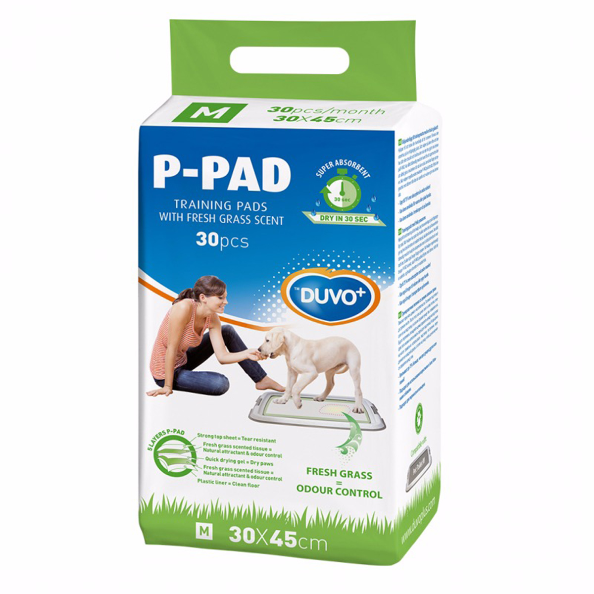 Duvo+ P-Pad Fresh Grass Medium 30 st. 30x45 cm
