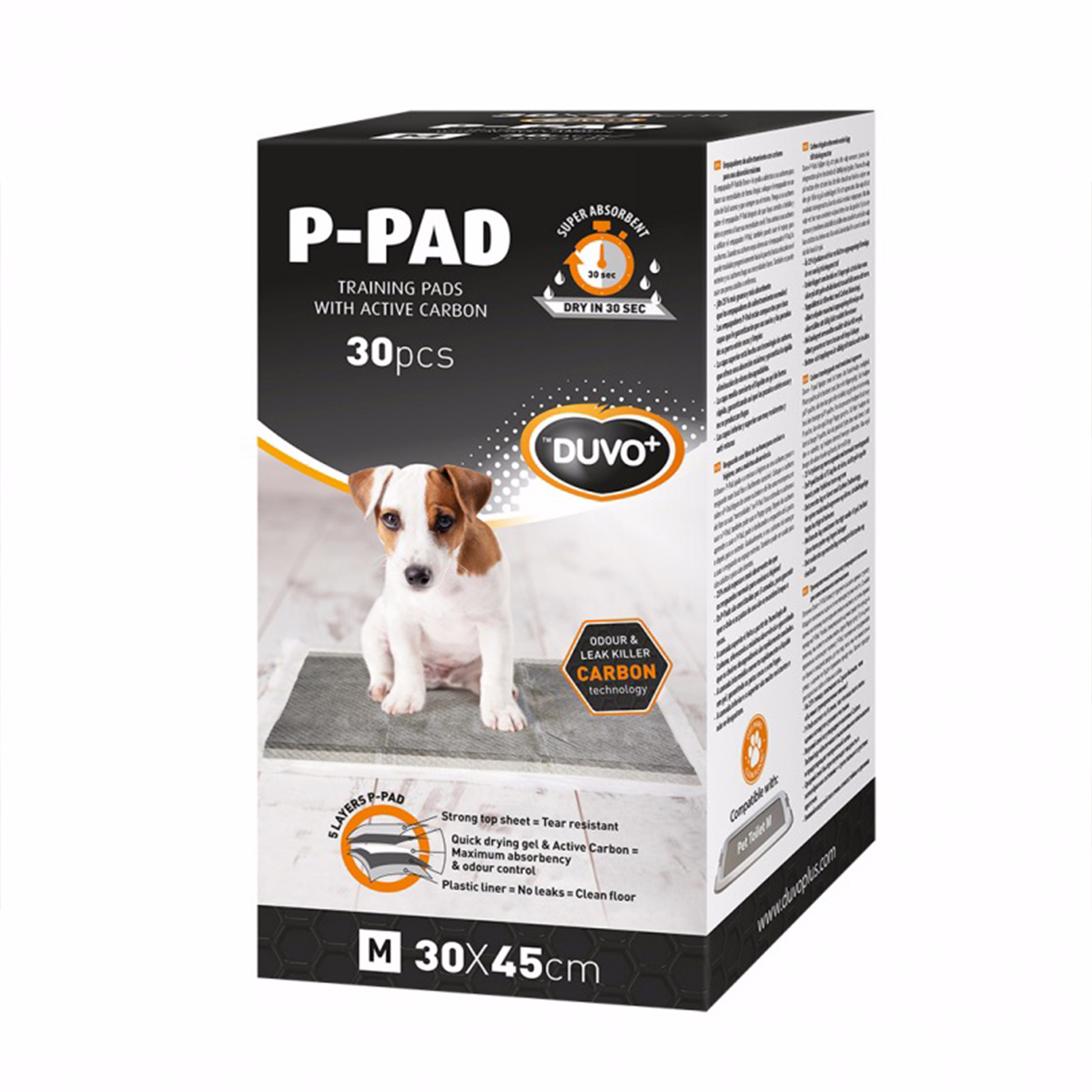 Duvo+ P-Pad Carbon Medium 30 st. 30x45 cm