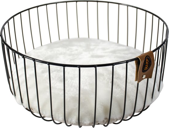 Ronde Metalen Mand Caviar 35x35x17 cm Zwart