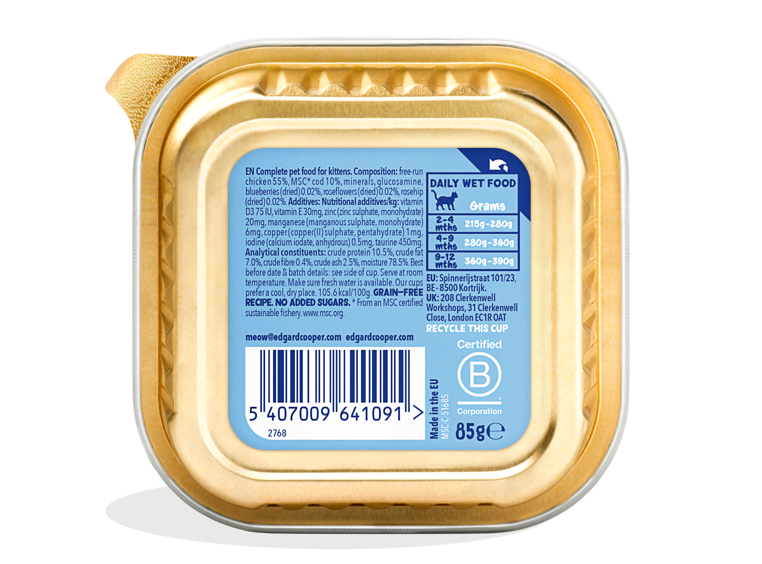 Edgard & Cooper Kitten Paté Cod & Chicken 85 gram