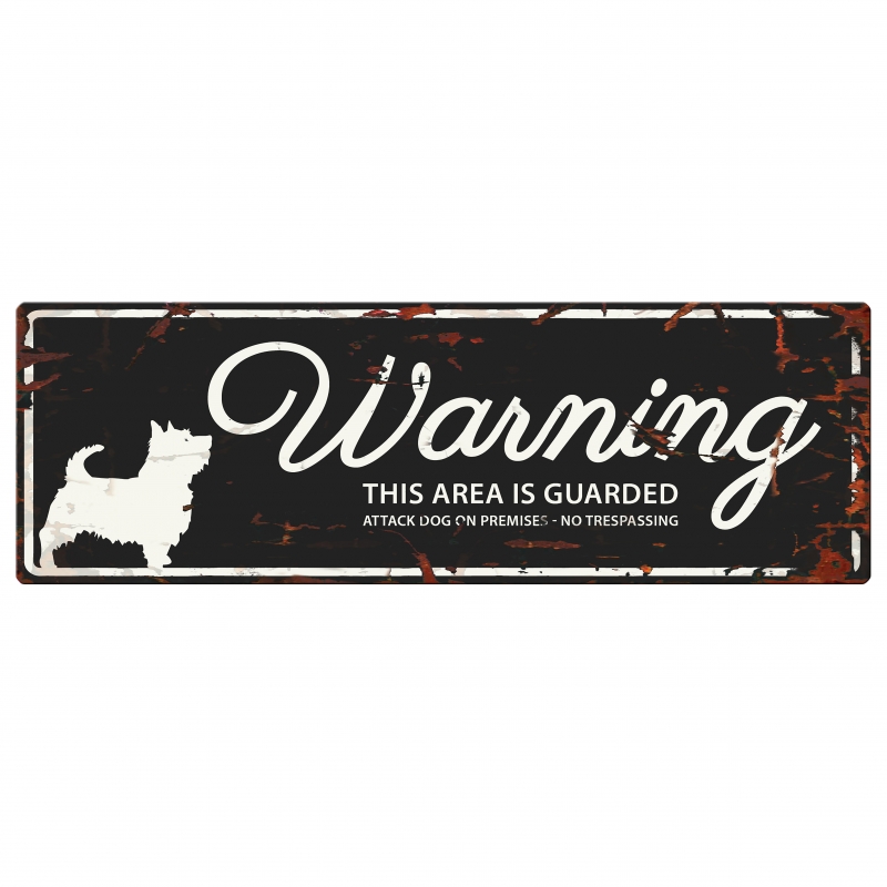 D&D Homecollection Warning Sign Terrier Black