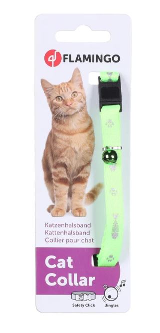 Flamingo Kattenhalsband Ziggi Groen 20-35 cm 10 mm