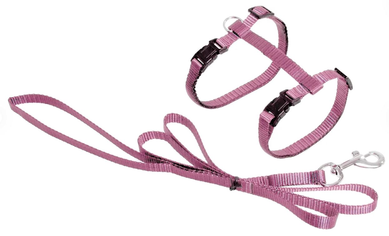 Flamingo Kattenharnas + Lijn Ziggi Lichtroze 20-35 cm 10 mm