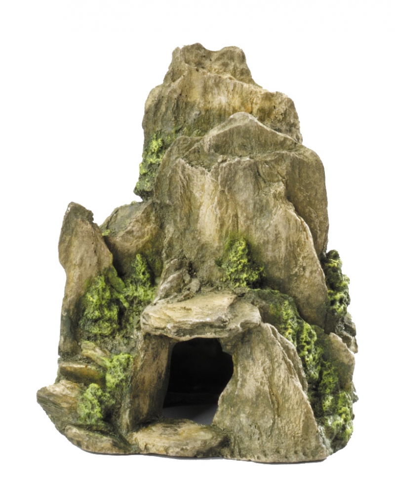 Deco Steen Met Mos S - 15cm Groen