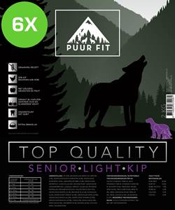 6x Puur Fit Top Quality Senior Light Kip 12 kg