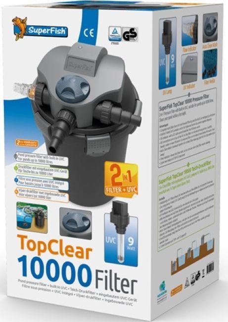 Superfish Topclear filter 10000 inlcusief Uvc-lamp 9w