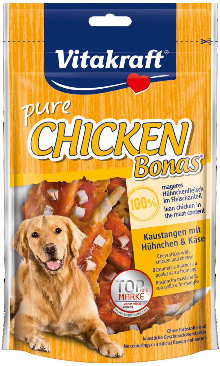 10 verpakkingen Vitakraft BONAS sticks kipfilet + kaas 80 gram
