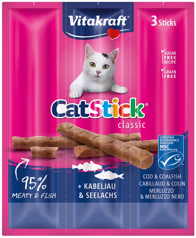 Vitakraft Cat-Stick Mini Kabeljauw+Tonijn 3 Stuks