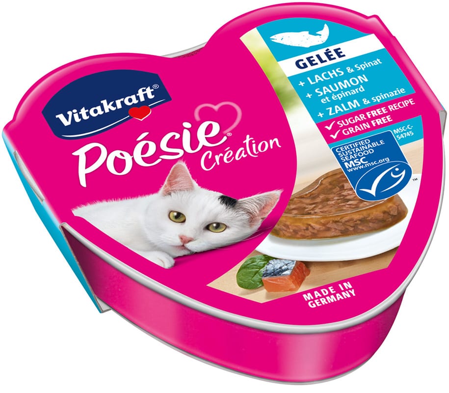 Vitakraft Poésie Zalm & Spinazie Gelei, 85 gram
