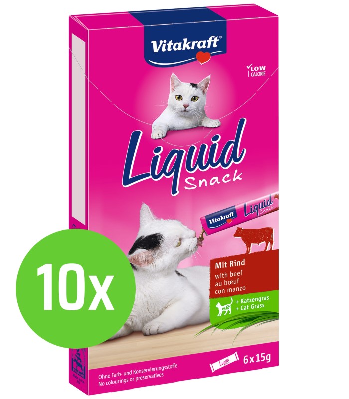 Vitakraft Cat Liquid-Snack Rund & Inuline 6 Stuks - 10 pakken