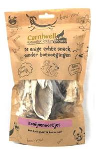 Carniwell Konijnenoortjes met vacht 70 gram