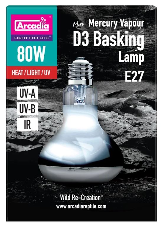 Arcadia 2ND Generation Mini D3 Uv Basking Lamp 80 W